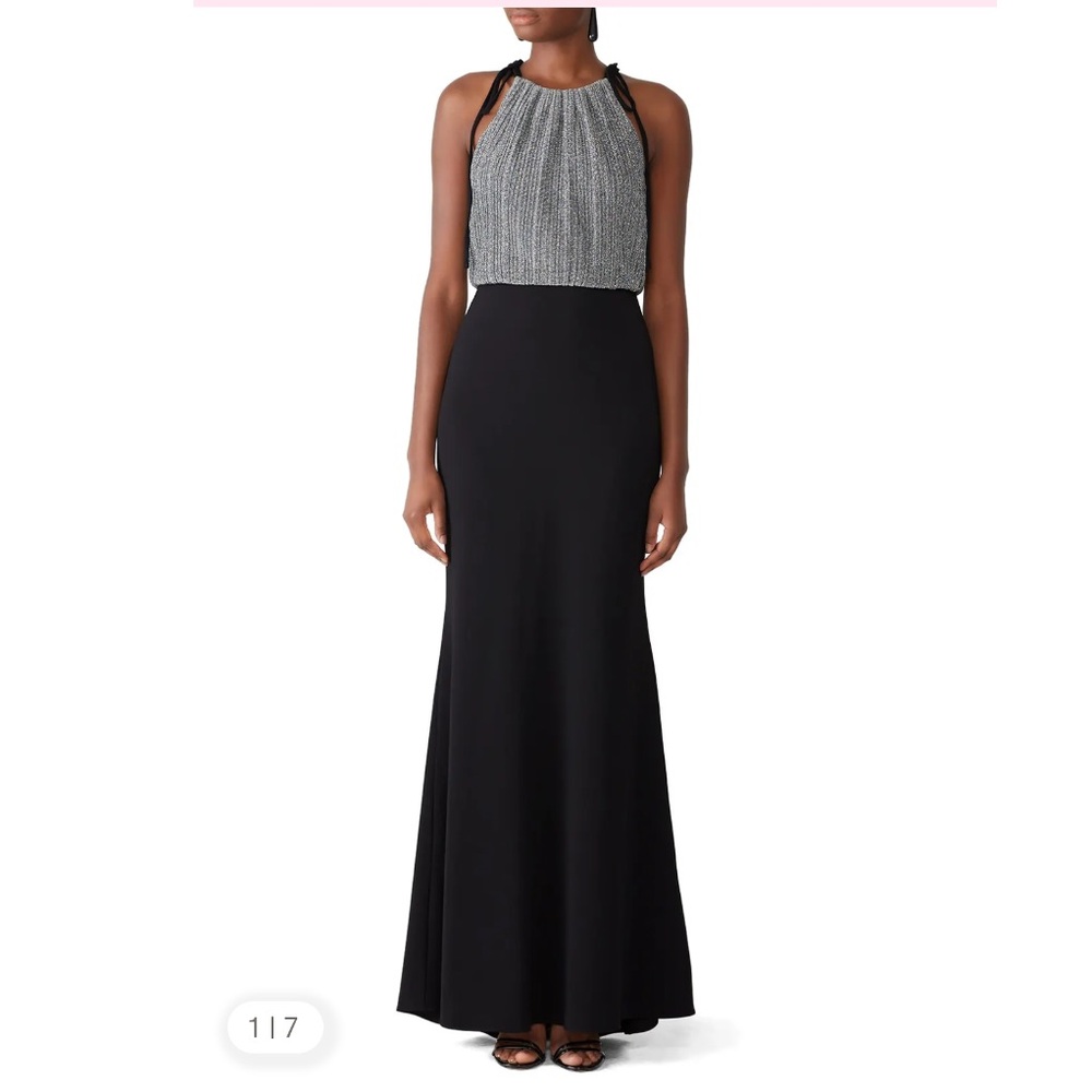 Badgley Mischka Black and Silver Gown